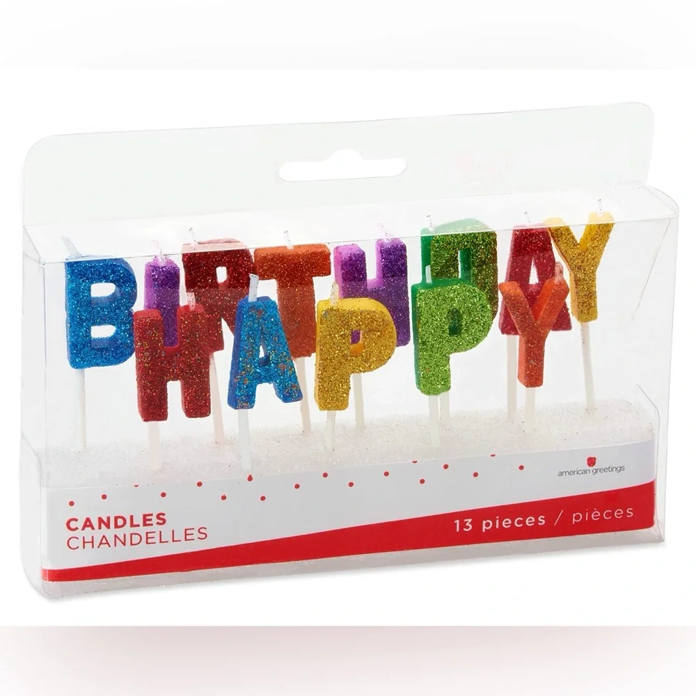 🆕American Greetings Glitter “Happy Birthday” Candles
